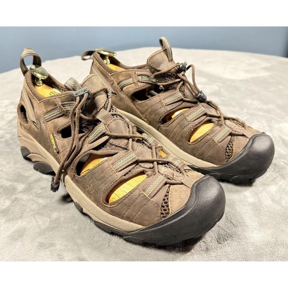Keen Shoes Mens Size 10 Brown Leather Waterproof Bungee Lace Up Sandals Hiking main image 14